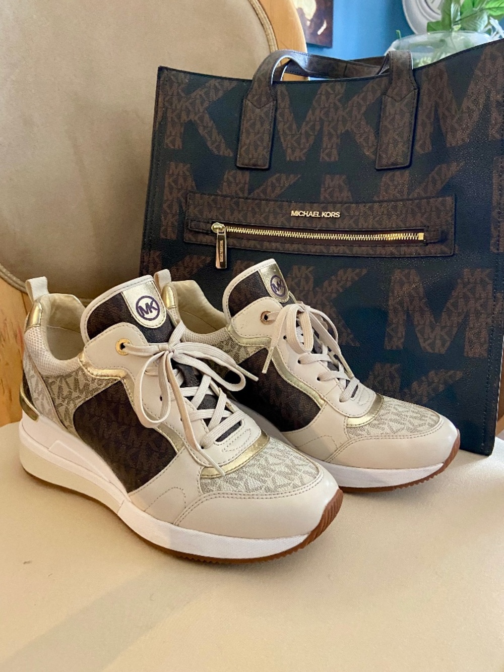 Michael Kors sneakers and purse